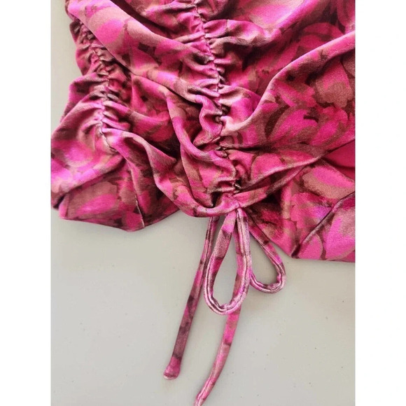 NWT Anthropologie Ruched Velvet Floral Mini Skirt Pull On Size L - Picture 11 of 11